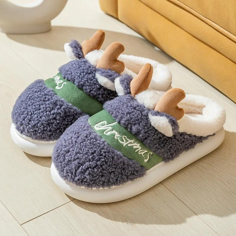 chausson de noel homme, chaussons de noel homme, chausson renne de noel homme