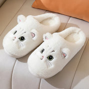 chaussons chat tout doux blanc