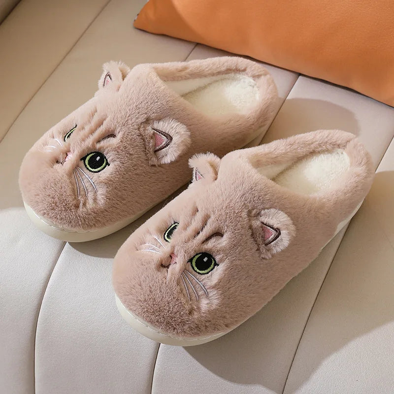 chaussons chat tout doux khaki