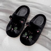 chaussons chat tout doux noir
