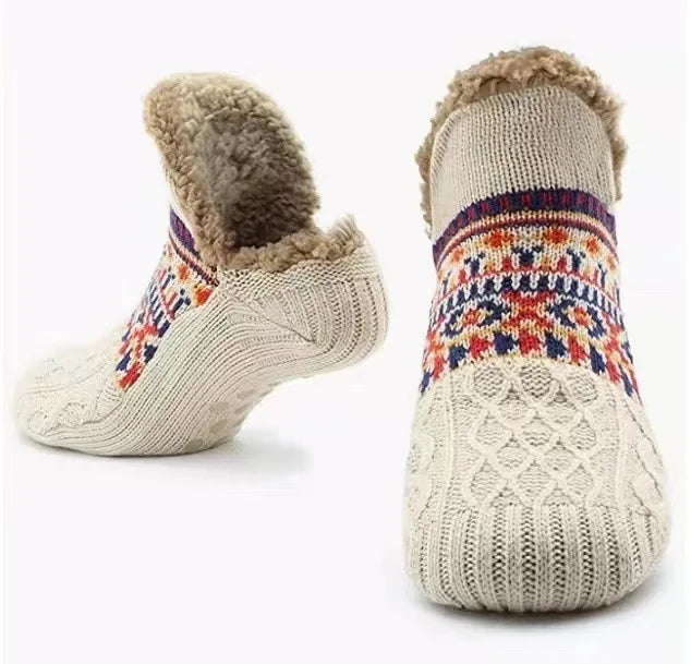 chaussons chaussettes chalet cocooning beige