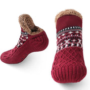 chaussons chaussettes chalet cocooning rouge