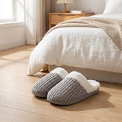 chaussons en pilou pilou gris antidérapants pour homme