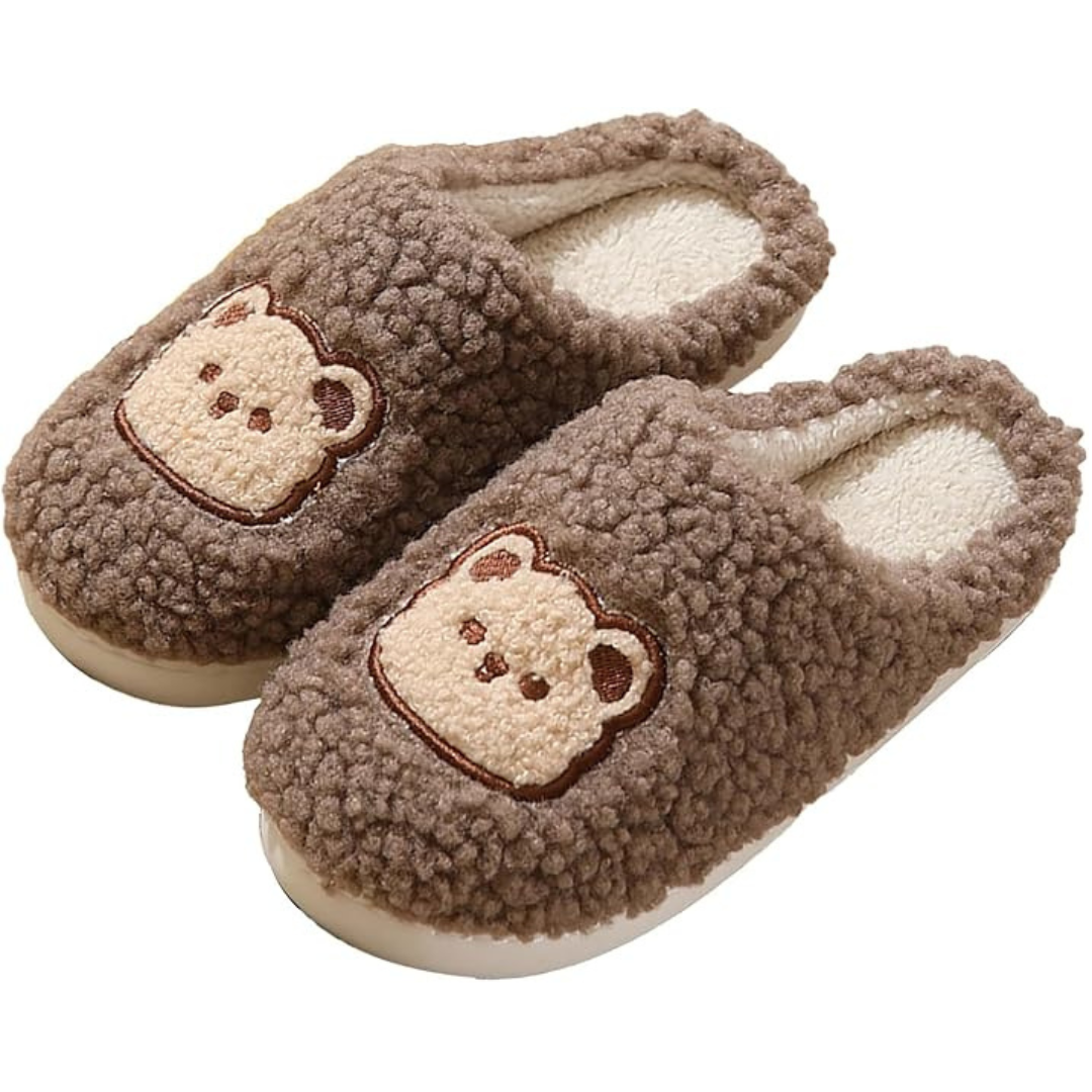chaussons femme marron pilou pilou ultra doux