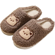 chaussons femme marron pilou pilou ultra doux