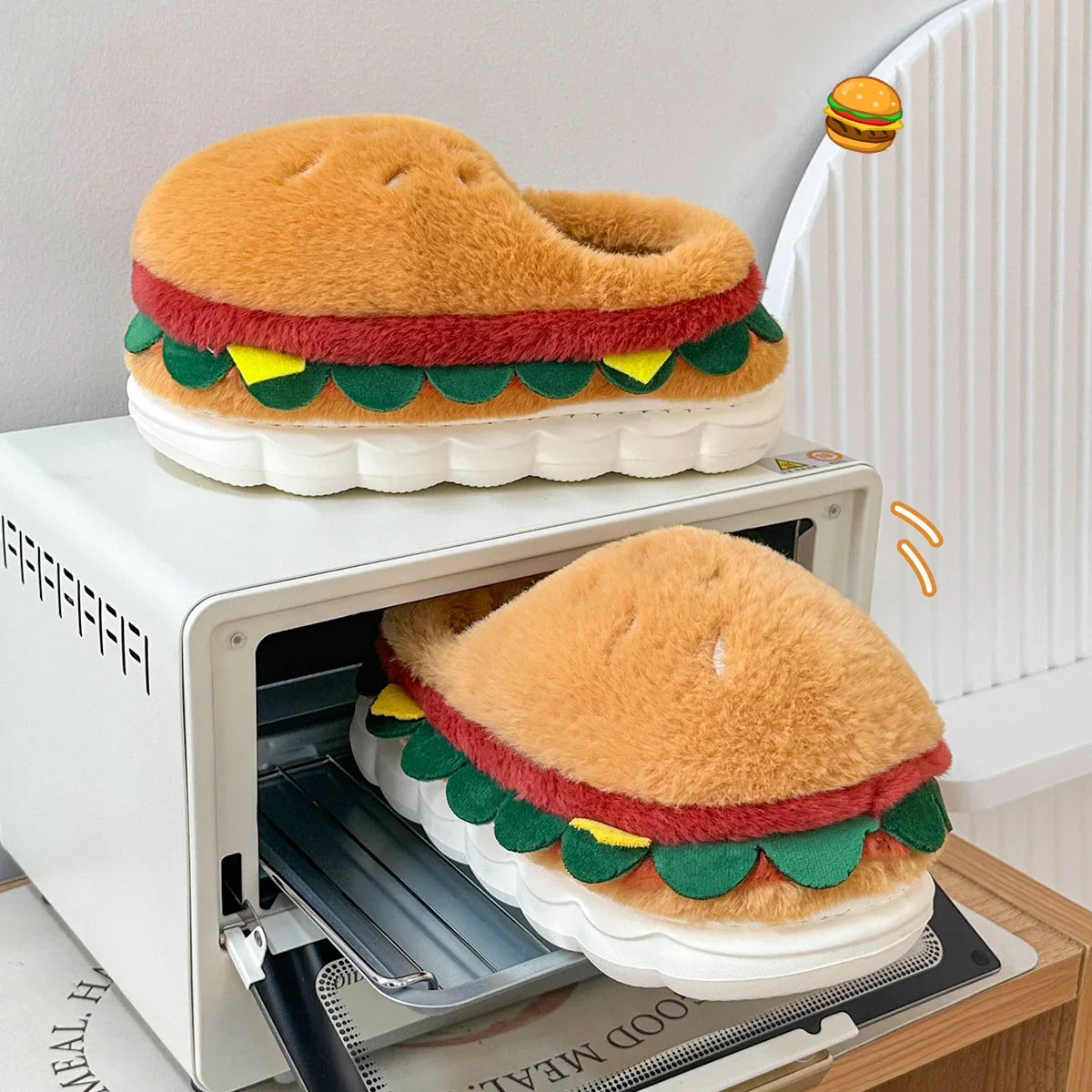 chaussons hamburger originaux avec intérieur doux