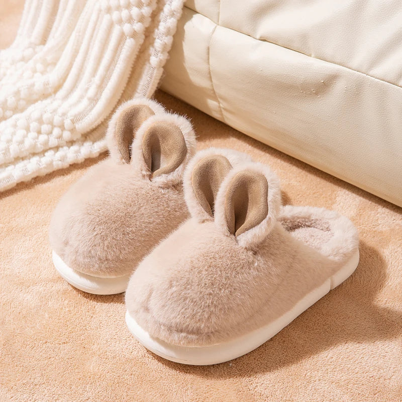 chaussons moelleux style lapin