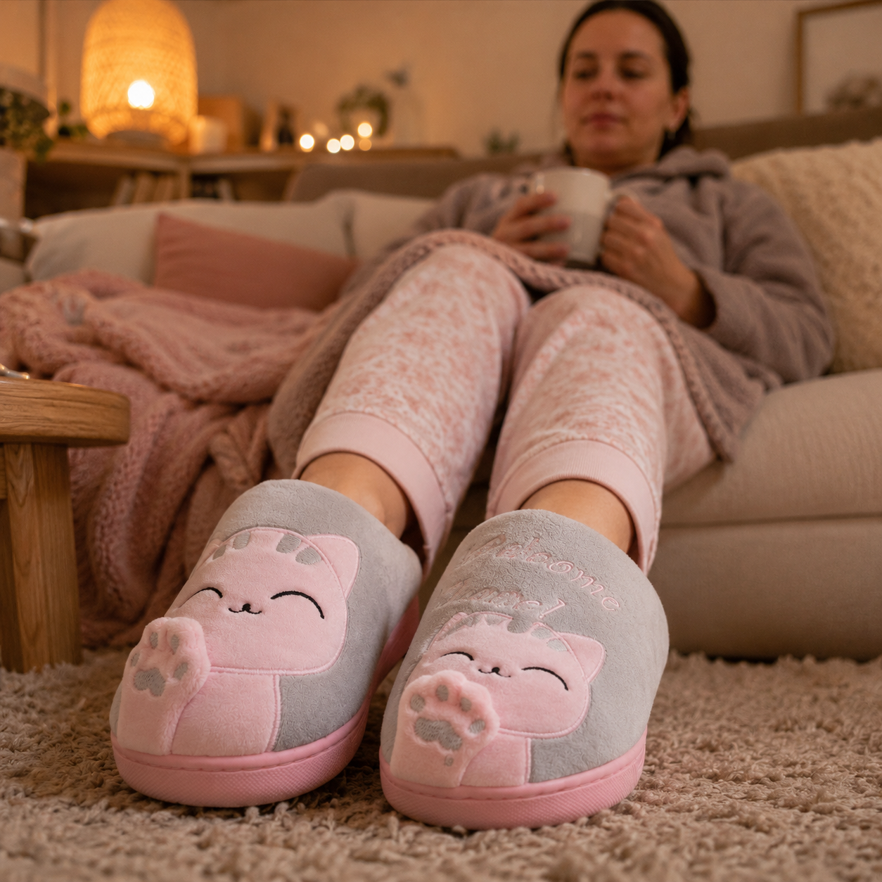 chaussons patte de chat ultra doux