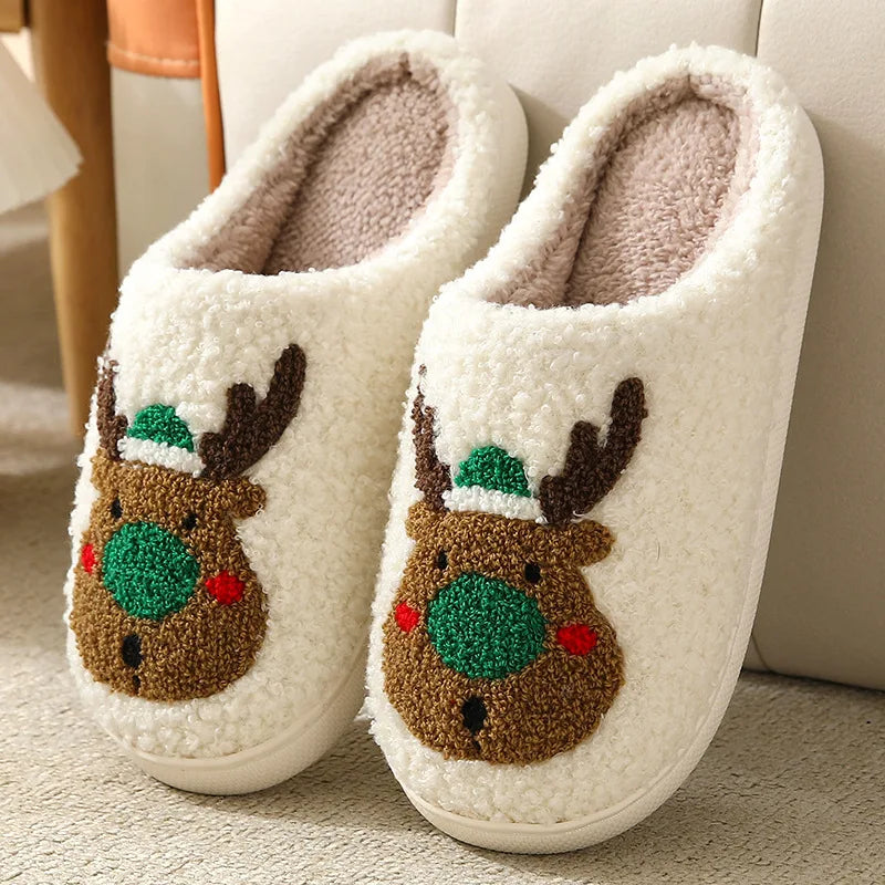 chaussons pilou pilou magie de Noël motif cerf