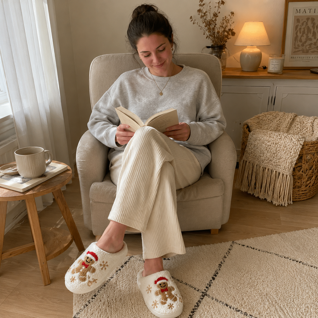 chaussons pilou pilou magie de Noël ultra doux et moelleux
