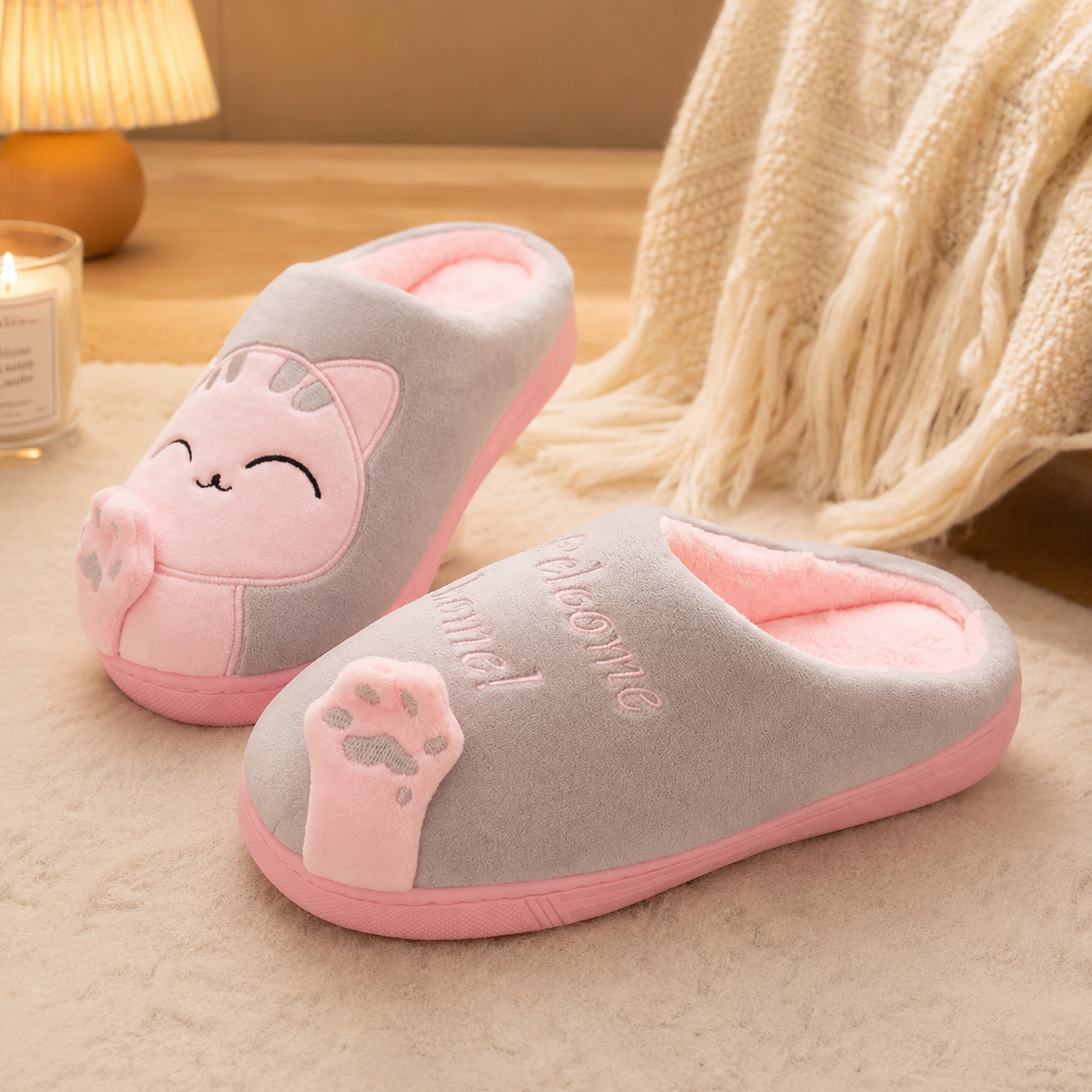chaussons pilou pilou patte de chat