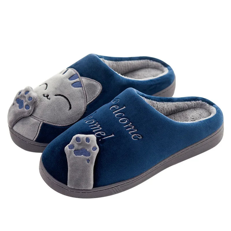 chaussons pilou pilou patte de chat bleu