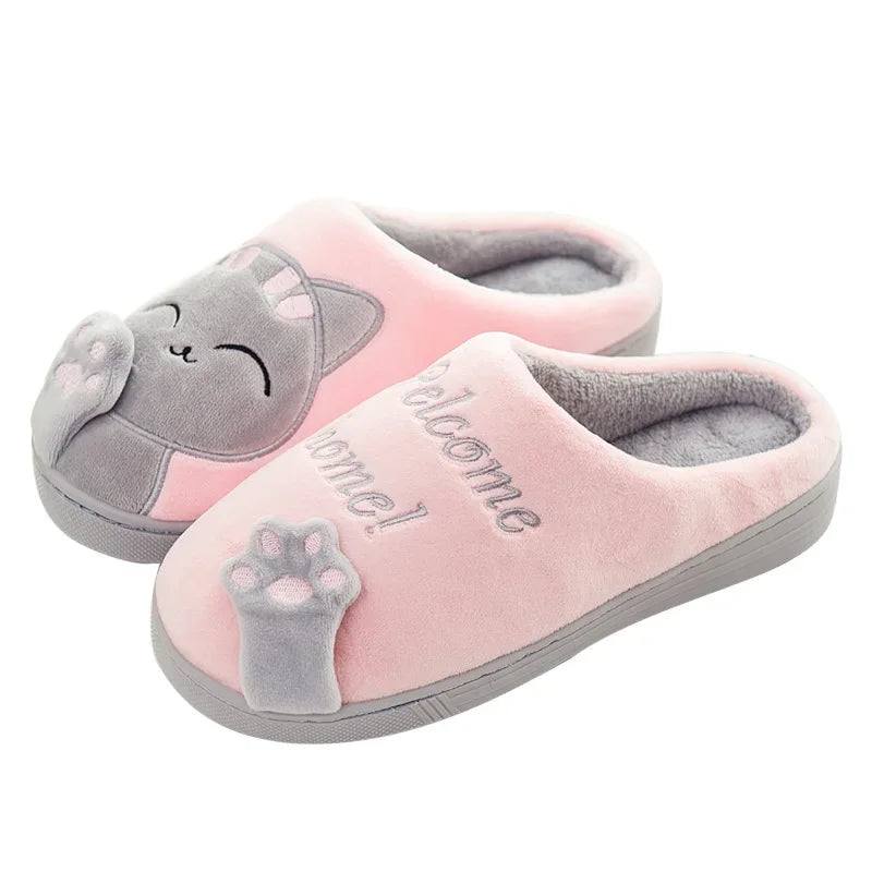 chaussons pilou pilou patte de chat rose
