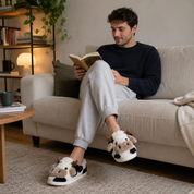 chaussons vache moelleux pour hiver
