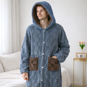 chemise de nuit pilou pilou chaude couleur bleue pour homme
