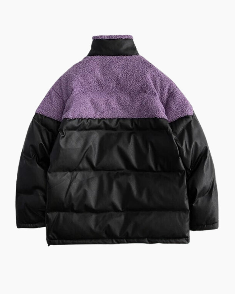 Doudoune bicolore pour homme avec un col montant en Pilou Pilou