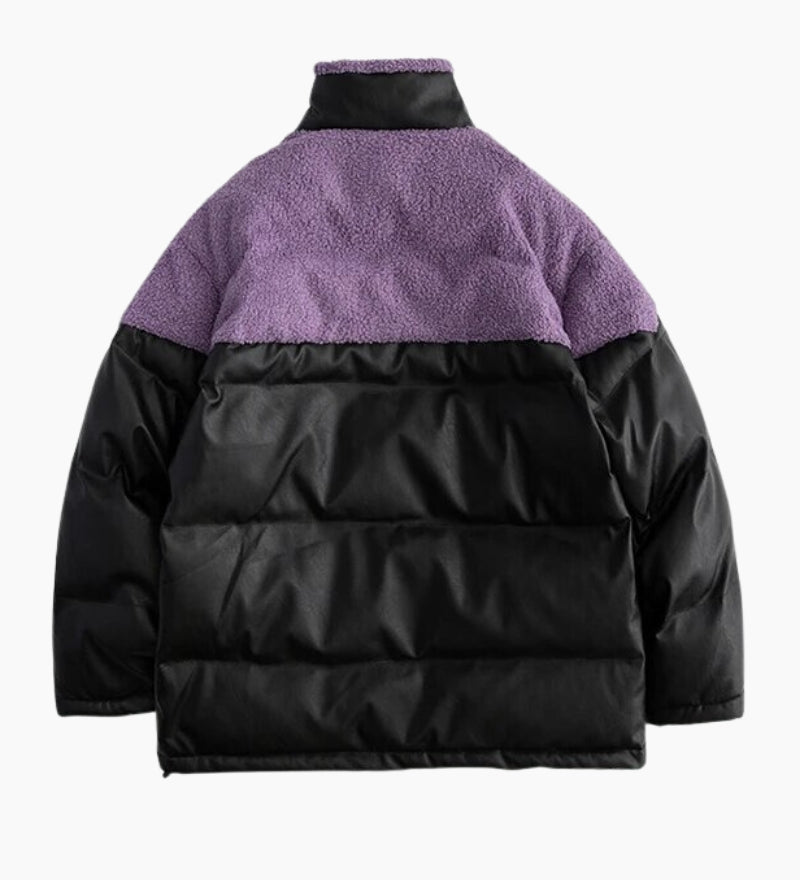 Doudoune bicolore pour homme avec un col montant en Pilou Pilou