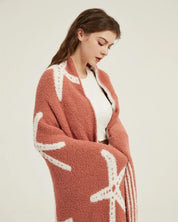 Grand plaid à motifs en matière polaire