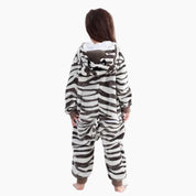 Grenouillère style zèbre en matière Pilou Pilou polaire pour fille