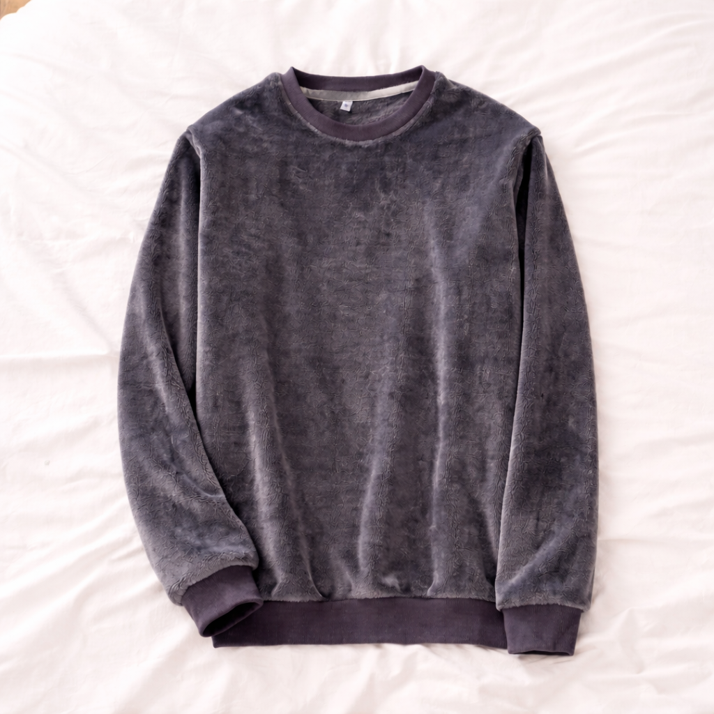 haut de pyjama homme pilou polaire gris