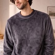 haut pyjama homme gris chaud hiver