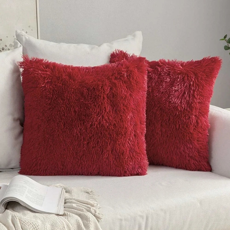 Housse de coussin pelucheuse