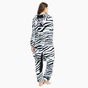Barboteuse pyjama style zèbre pour femme en matière Pilou Pilou