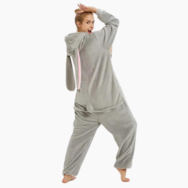 Combi pyjama style lapin en Pilou Pilou polaire pour femme