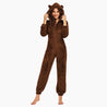 Combi pyjama de couleur marron en Pilou Pilou