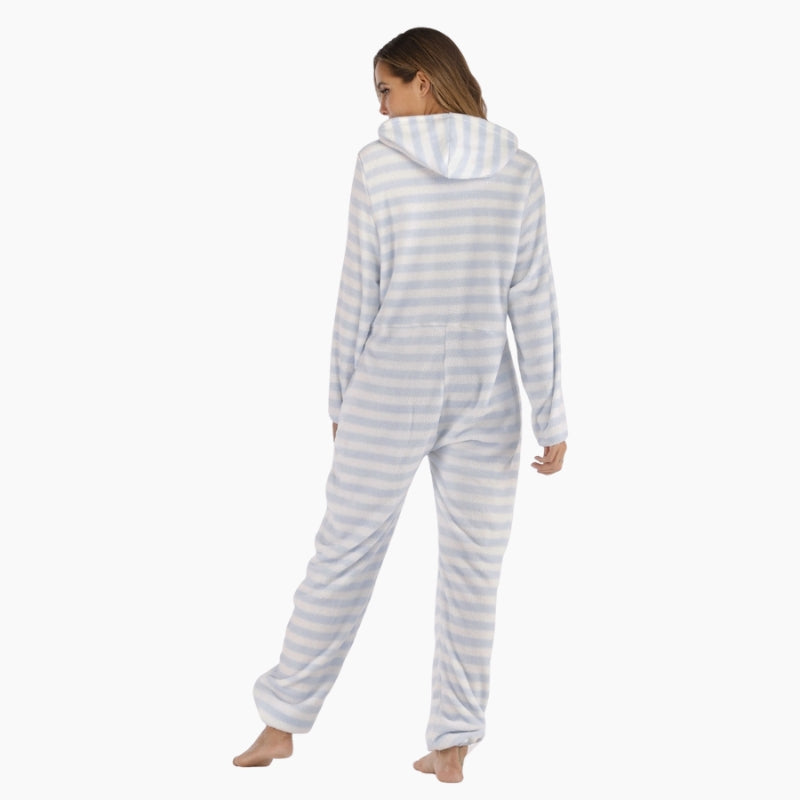 Grenouillère chaude style marinière pour femme