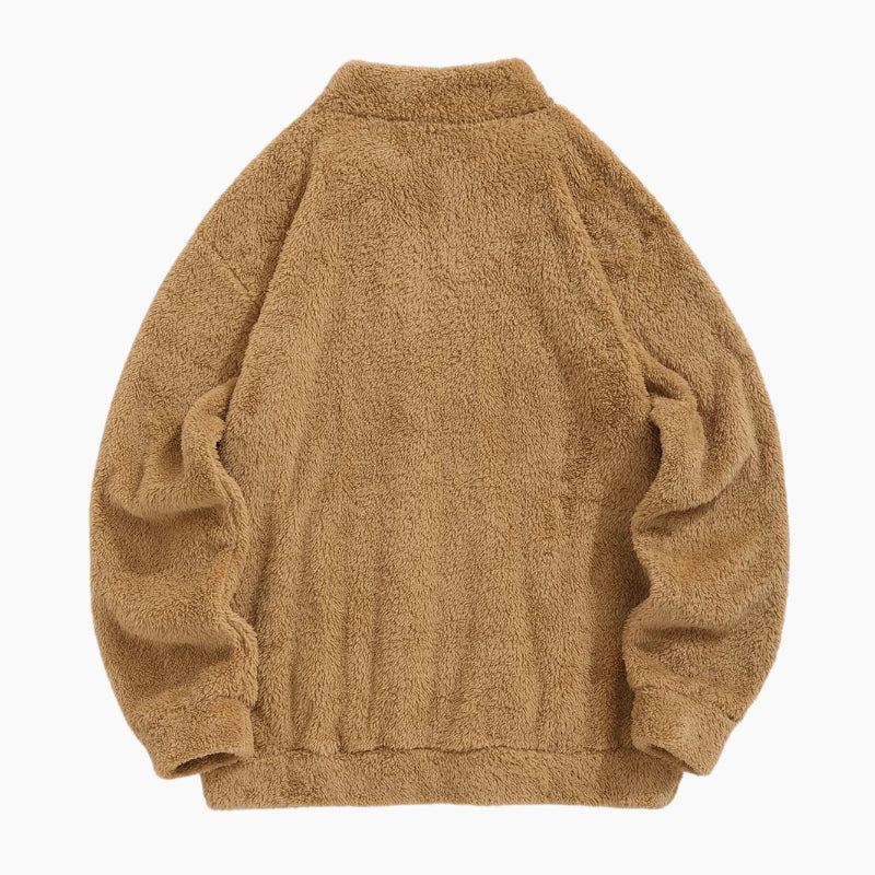 Gros pull marron en matière Pilou Pilou