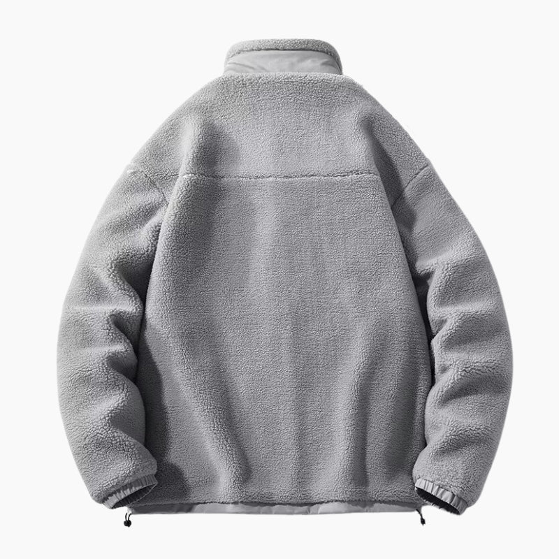 Grosse veste polaire grise pour homme.