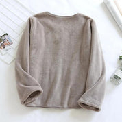 Haut de pyjama gris pour femme en matière Pilou