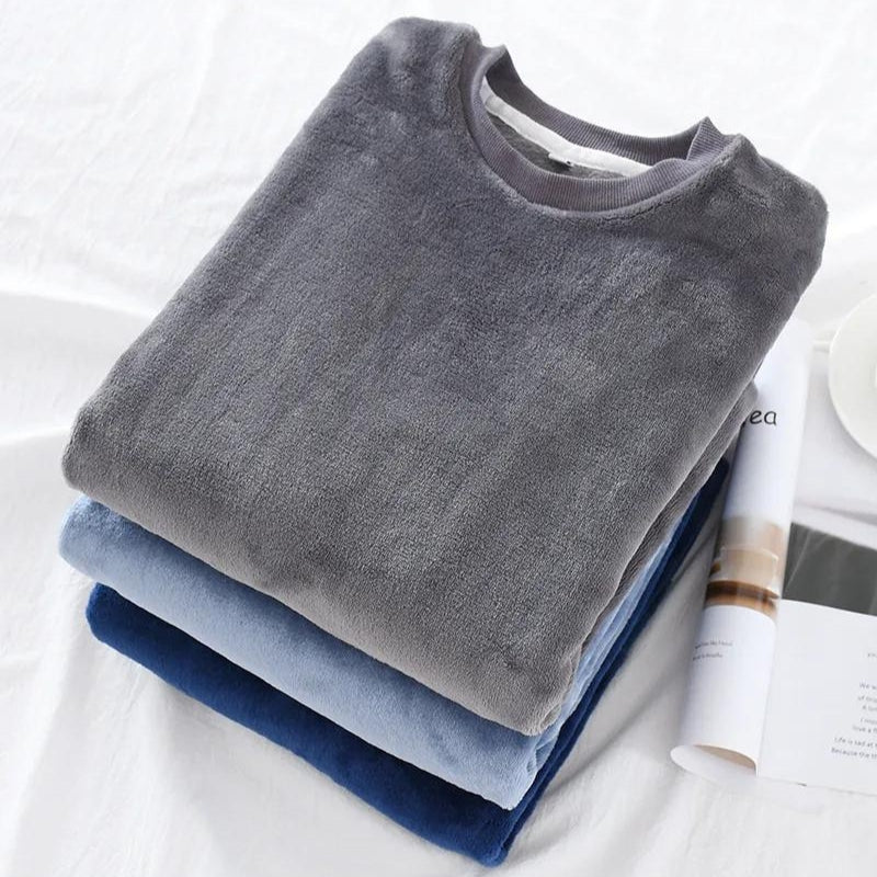 Haut de pyjama pour homme en matière Pilou de couleur bleu marine