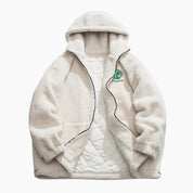 manteau moumoute blanc femme, manteau moumoute femme blanc, manteau femme moumoute blanc, manteau long moumoute blanc