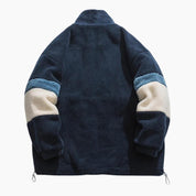 Manteau tricolore en matière Pilou Pilou duveteuse pour femme