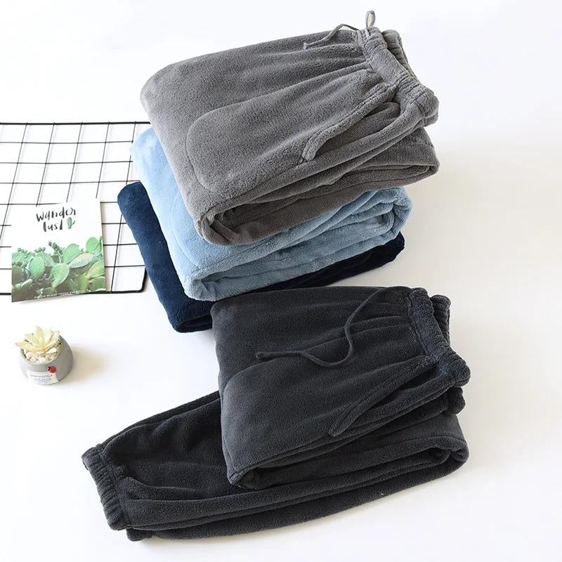 Pantalon de pyjama de couleur grise en matière flanelle pour homme, pantalon pyjama homme flanelle