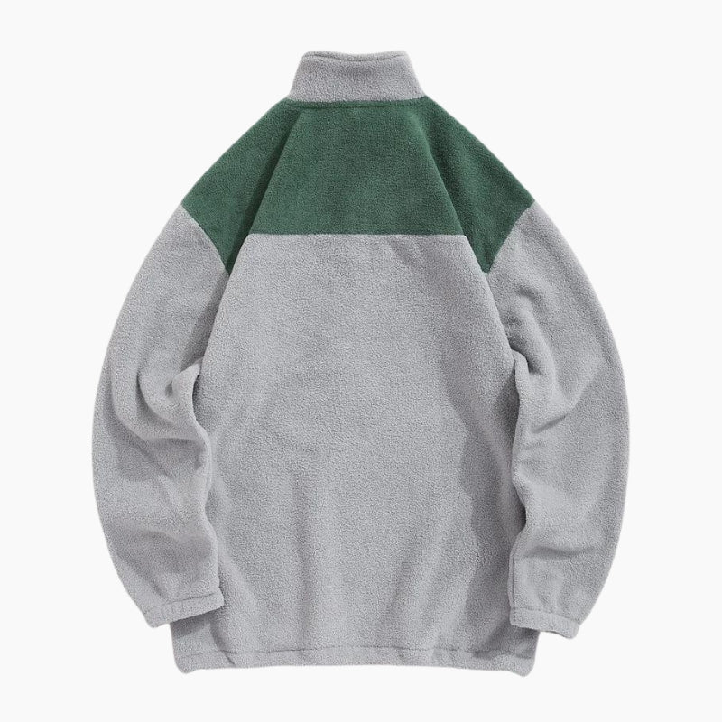 Pull cocooning vert et gris pour femme