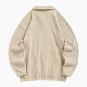 Pull de couleur beige avec motif en matière moumoute pour femme