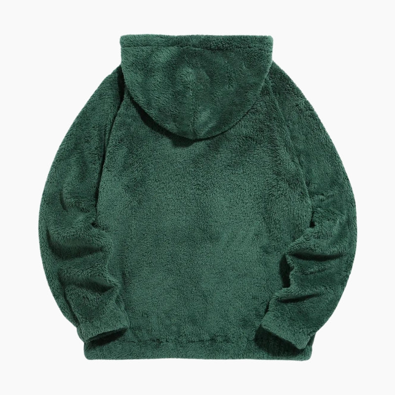 Pull de couleur verte avec motif en matière Pilou Pilou pour femme