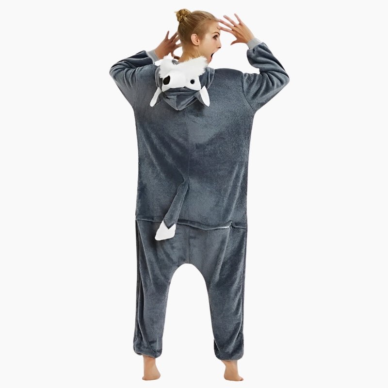 Pyjama combi style animal en matière Pilou Pilou