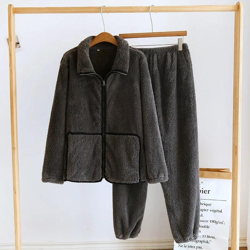 Pyjama Homme Hiver 2 Pièces Coton - Chaud, Confortable Avec Poches, Tailles S à XXL - 9