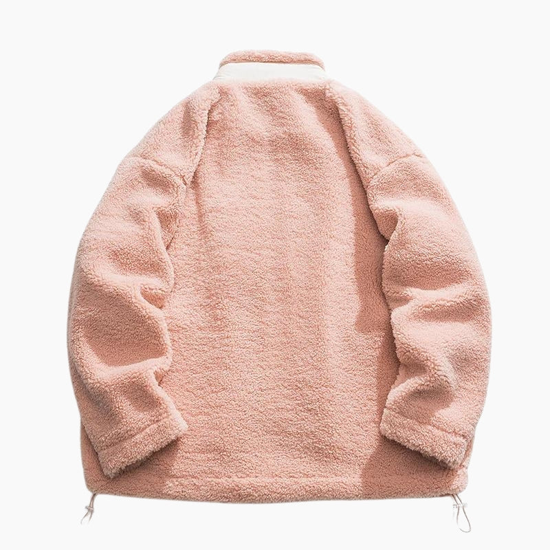 Veste rose effet mouton pour femme