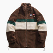 Veste marron moumoute,  veste marron moumoute femme 