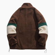 Veste marron en moumoute pour femme, veste marron avec moumoute