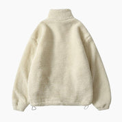 Veste en moumoute blanche pour femme