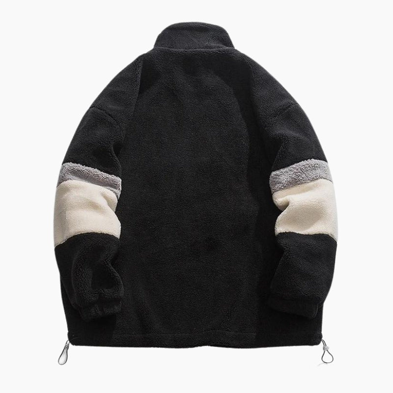 Veste en matière mouton noir pour femme, veste effet mouton noir femme, veste femme mouton noir, veste noir mouton femme 20, veste mouton noire femme