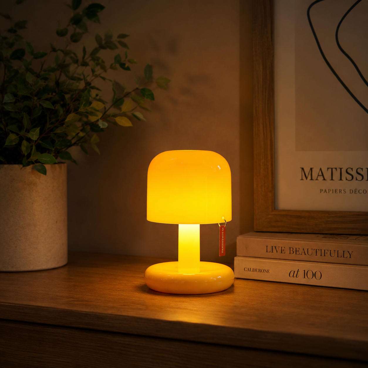 lampe cocooning lumière chaude style sunset