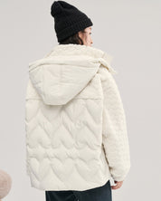 Manteau blanc cassé pour femme en matière Pilou Pilou