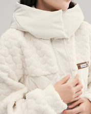 manteau laine blanc cassé femme